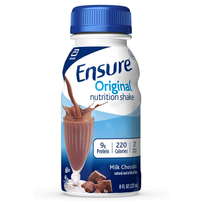 Abbott Nutrition-57231 Oral Supplement Ensure Original Shake Milk Chocolate Flavor Ready to Use 8 oz. Bottle