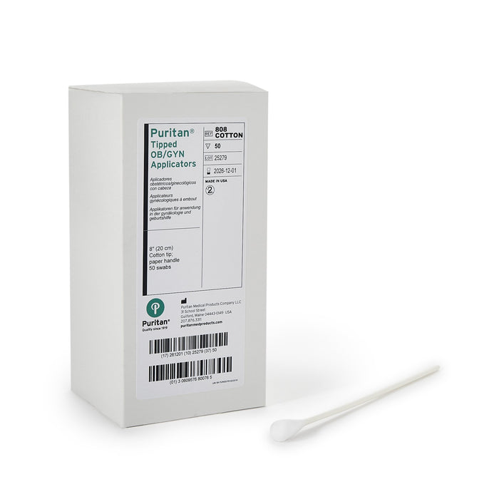 Puritan Medical Products-808 COTTON OB/GYN Swab Puritan 8 Inch Length NonSterile
