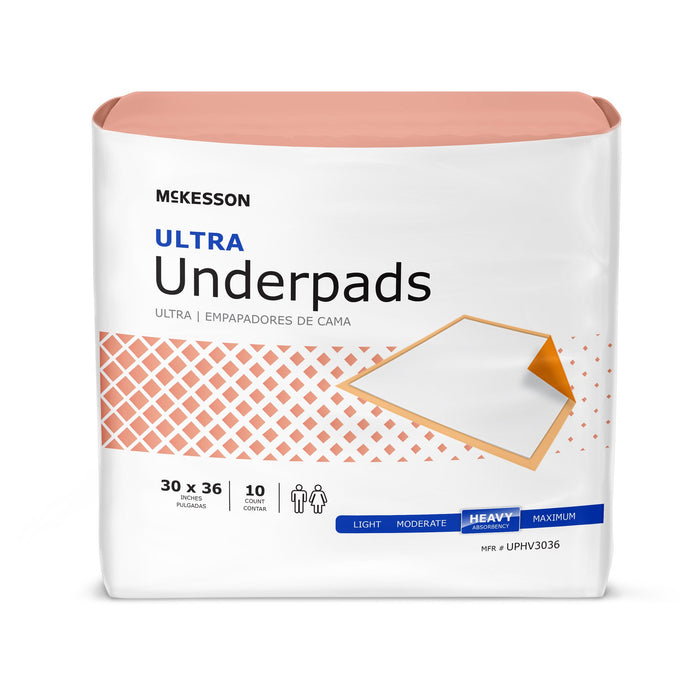 McKesson-UPHV3036 Underpad Ultra 30 X 36 Inch Disposable Fluff / Polymer Heavy Absorbency
