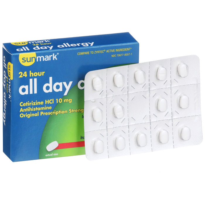 McKesson-70677005701 Allergy Relief sunmark 10 mg Strength Tablet 14 per Box