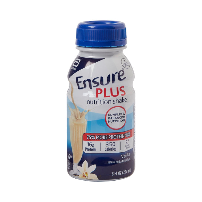 Abbott Nutrition-57263 Oral Supplement Ensure Plus Nutrition Shake Vanilla Flavor Ready to Use 8 oz. Bottle