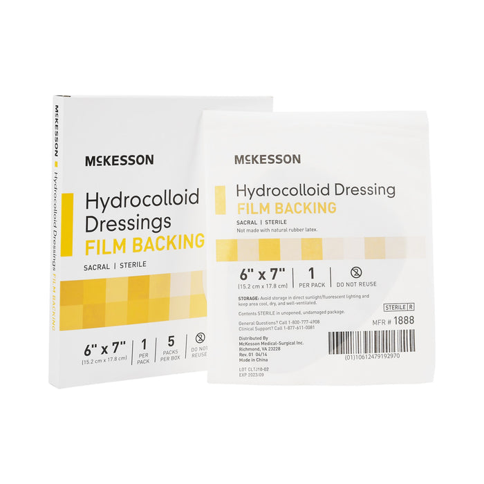 McKesson-1888 Hydrocolloid Dressing 6 X 7 Inch Sacral Sterile