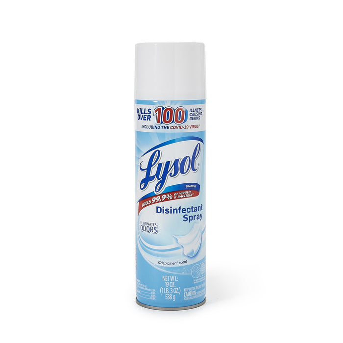 Lagasse-RAC79329CT Lysol Surface Disinfectant Cleaner Alcohol Based Aerosol Spray Liquid 19 oz. Can Crisp Linen Scent NonSterile