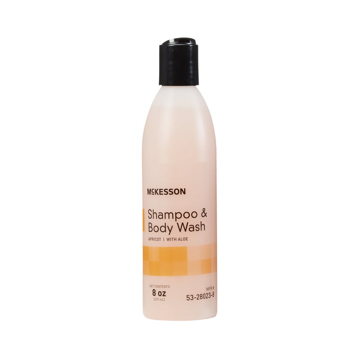 McKesson-53-28023-8 Shampoo and Body Wash 8 oz. Flip Top Bottle Apricot Scent