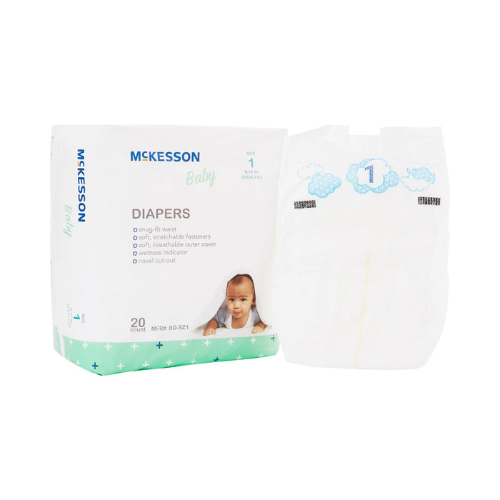 McKesson-BD-SZ1 Unisex Baby Diaper Size 1 Disposable Moderate Absorbency