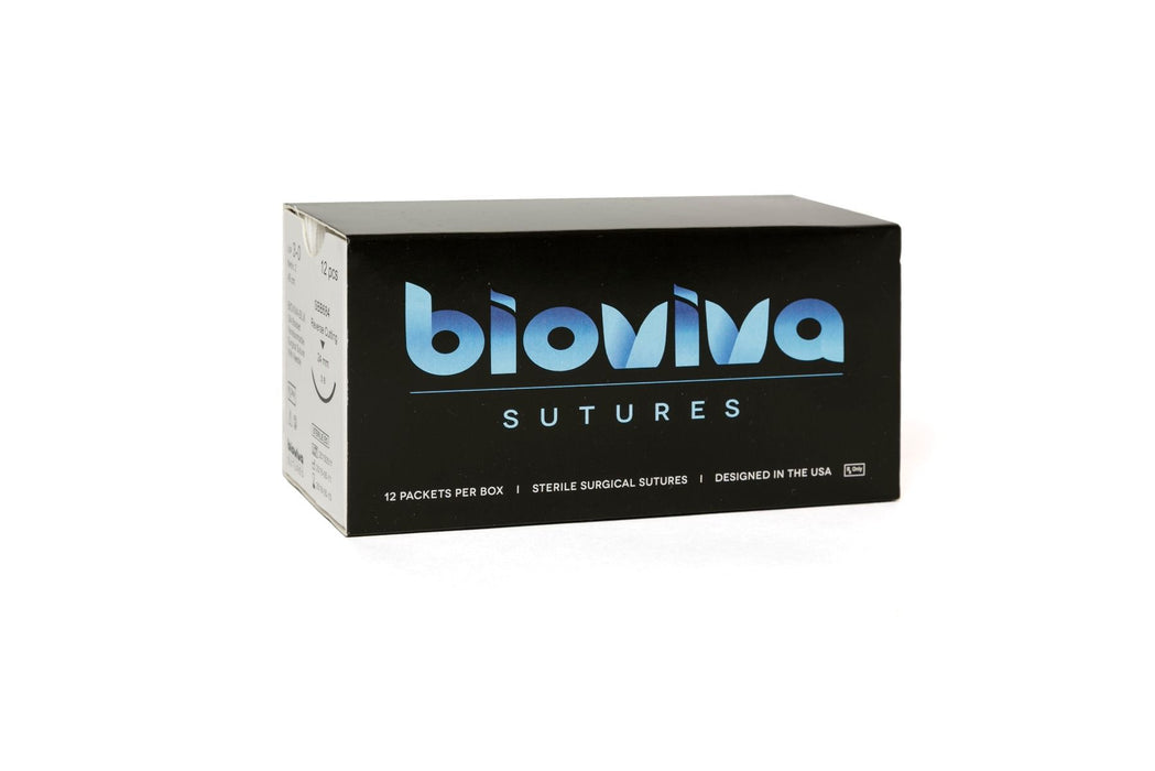 Bioviva Silk Sutures Black Reverse Cutting Needle Box/12