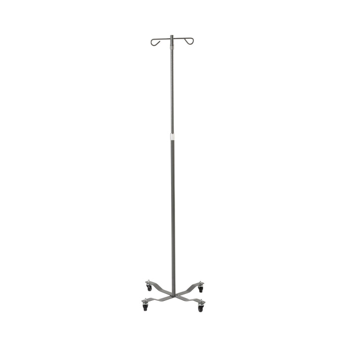 Drive Medical-MS400E IV Stand Floor Stand 2-Hook 4-Leg, Rubber Wheels
