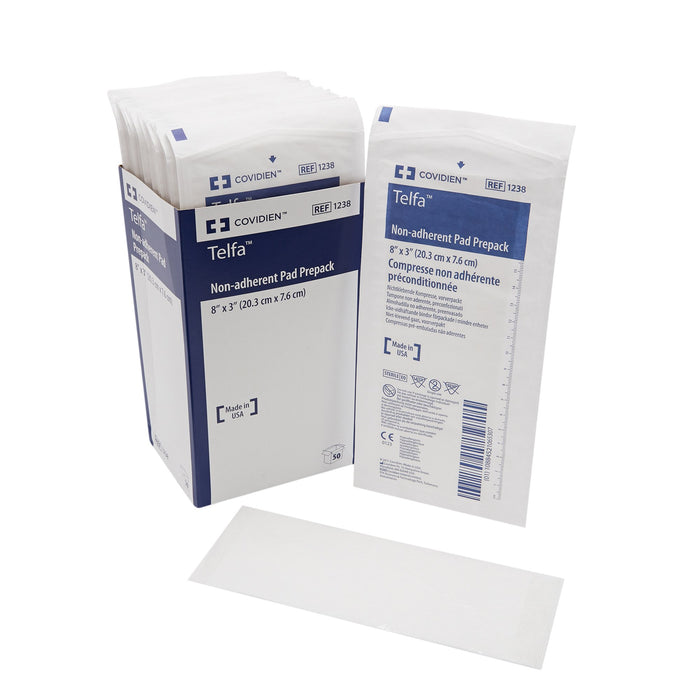 Cardinal-1238- Non-Adherent Dressing Telfa Ouchless Cotton 3 X 8 Inch Sterile