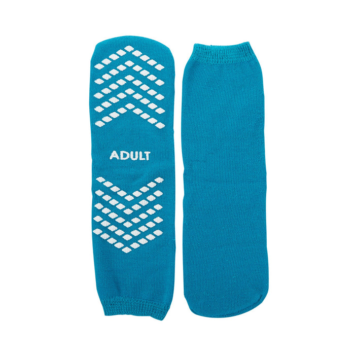 McKesson-16-SCE1 Slipper Socks Large Teal Above the Ankle