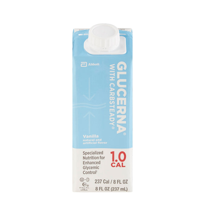 Abbott Nutrition-64913 Oral Supplement / Tube Feeding Formula Glucerna 1.0 Cal Vanilla Flavor Ready to Use 8 oz. Carton