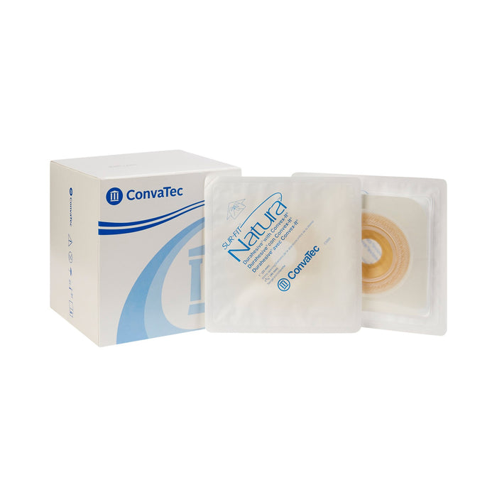 ConvaTec-413181 Ostomy Barrier Sur-Fit Natura Precut, Extended Wear Durahesive White Tape 45 mm Flange SUR-FIT Natura System Hydrocolloid 1 Inch Opening 4-1/2 X 4-1/2 Inch