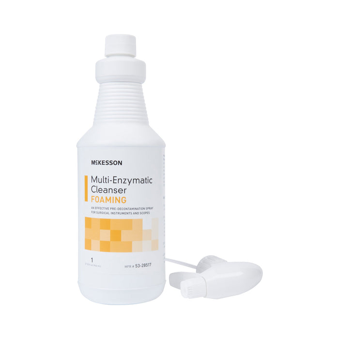McKesson-53-28517 Multi-Enzymatic Instrument Detergent Foam RTU 1 Quart Bottle Fresh Rain Scent