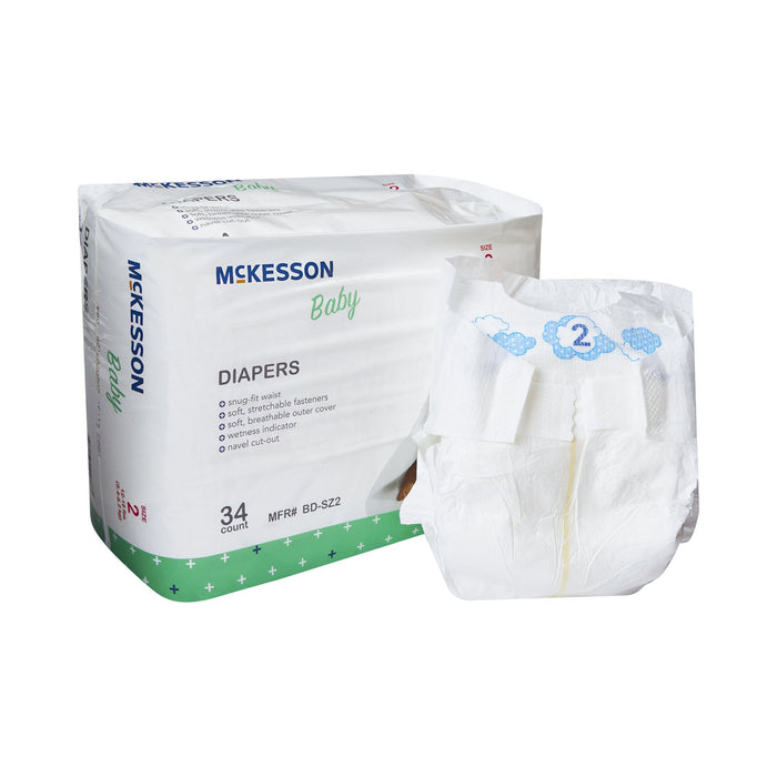 McKesson-BD-SZ2 Unisex Baby Diaper Size 2 Disposable Moderate Absorbency