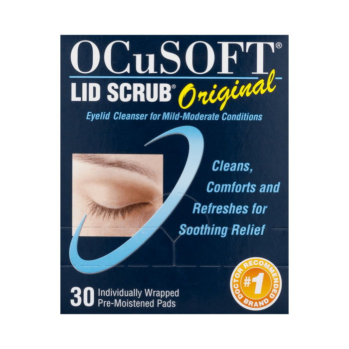 Ocusoft-54799030190 Eyelid Cleanser OCuSOFT Lid Scrub 30 per Box Wipe