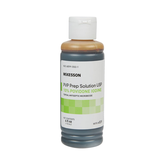 McKesson-039 Skin Prep Solution 4 oz. Flip-Top Bottle 10% Strength Povidone-Iodine NonSterile