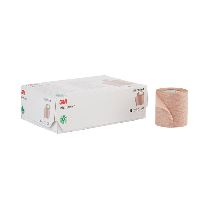 3M-1533-2 Medical Tape 3M Micropore Easy Tear Paper 2 Inch X 10 Yard Tan NonSterile