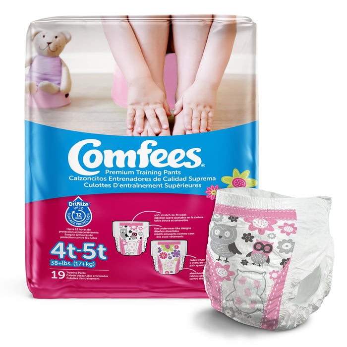 Attends Healthcare Products-CMF-G4 Female Toddler Training Pants Comfees Pull On with Tear Away Seams Size 4T to 5T Disposable Moderate Absorbency