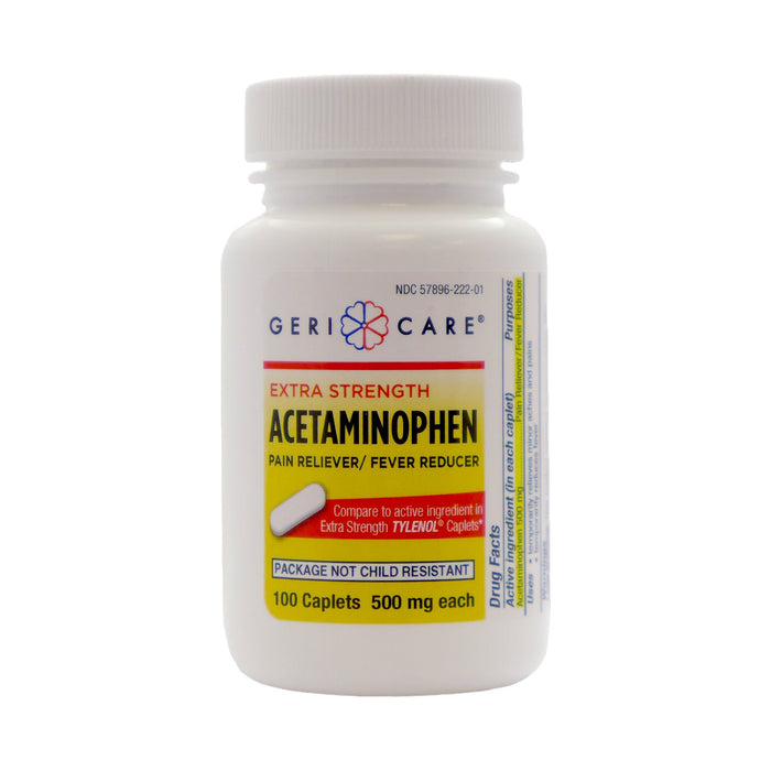 McKesson-221.01 Pain Relief Geri-Care 500 mg Strength Acetaminophen Caplet 100 per Bottle