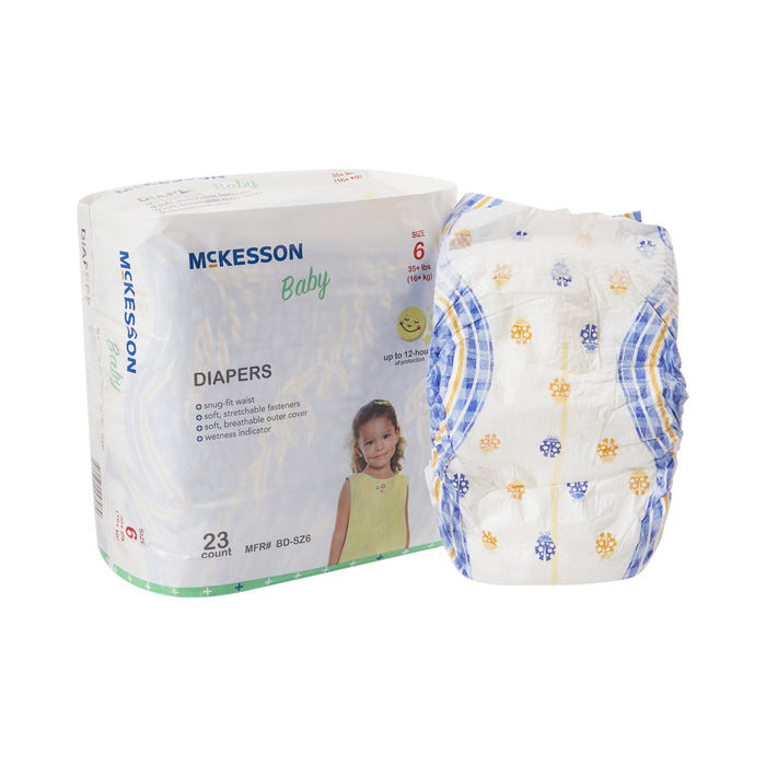 McKesson-BD-SZ6 Unisex Baby Diaper Size 6 Disposable Moderate Absorbency