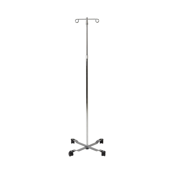 McKesson-81-11300 IV Stand Floor Stand 2-Hook 4-Leg, Dual-Wheel Nylon Casters, 22 Inch Epoxy-Coated Steel Base