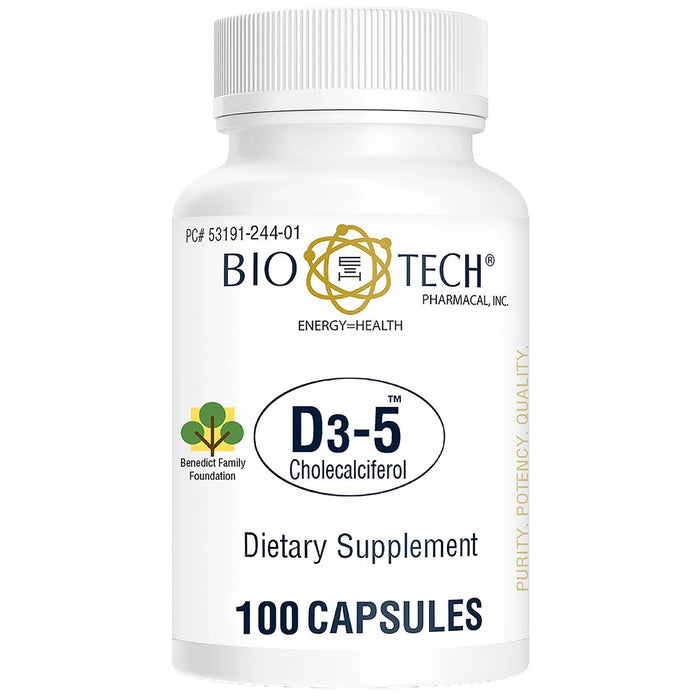 Bio Tech Pharmacal-53191024401 Vitamin Supplement Bio Tech Vitamin D3 5000 IU Strength Capsule 100 per Bottle