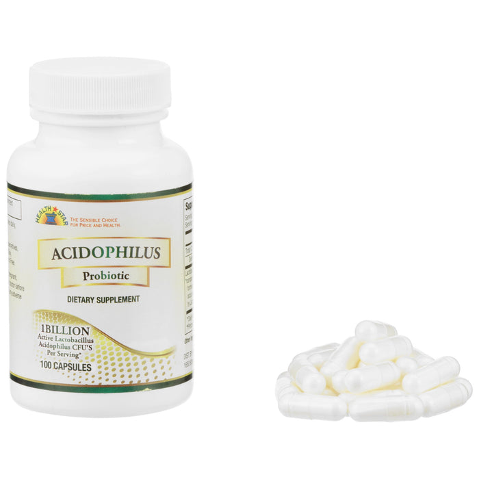 McKesson-866-01 Probiotic Dietary Supplement Health Star 100 per Bottle Capsule