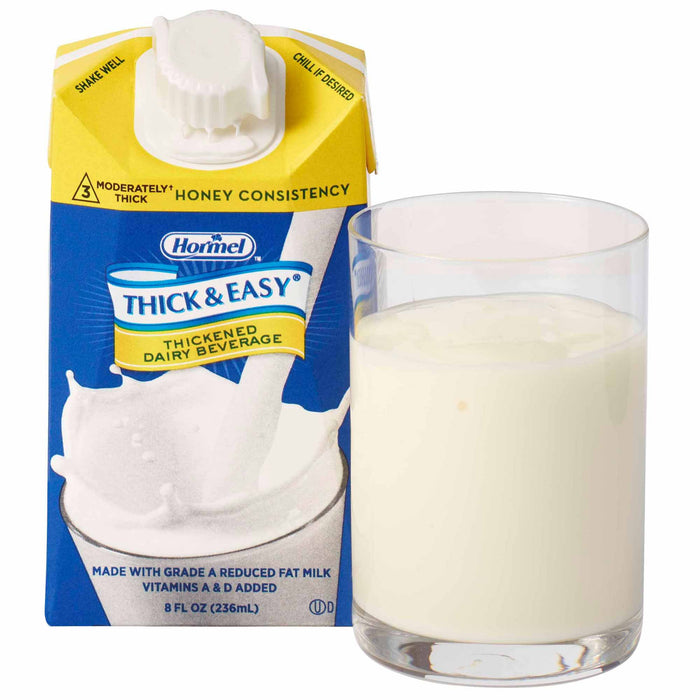 Hormel Food Sales-41805 Thickened Beverage Thick & Easy Dairy 8 oz. Carton Milk Flavor Ready to Use Honey Consistency