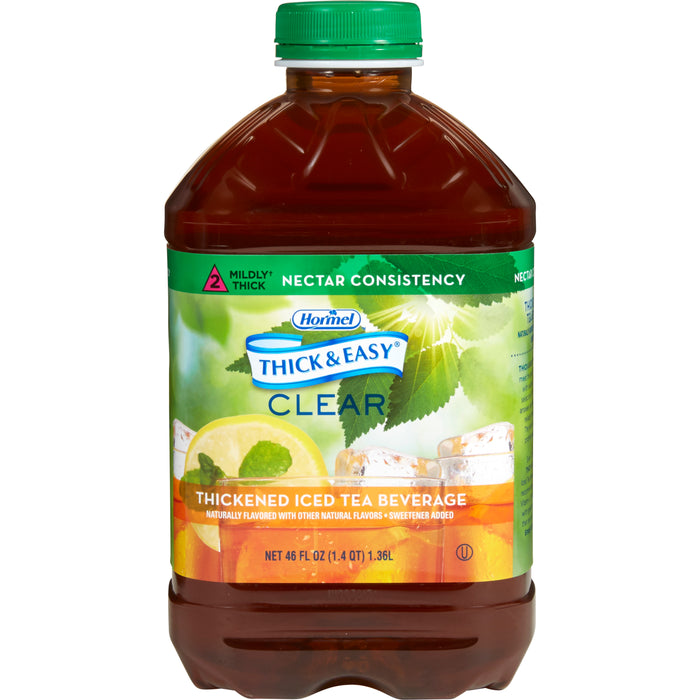 Hormel Food Sales-28702 Thickened Beverage Thick & Easy 46 oz. Bottle Iced Tea Flavor Ready to Use Nectar Consistency
