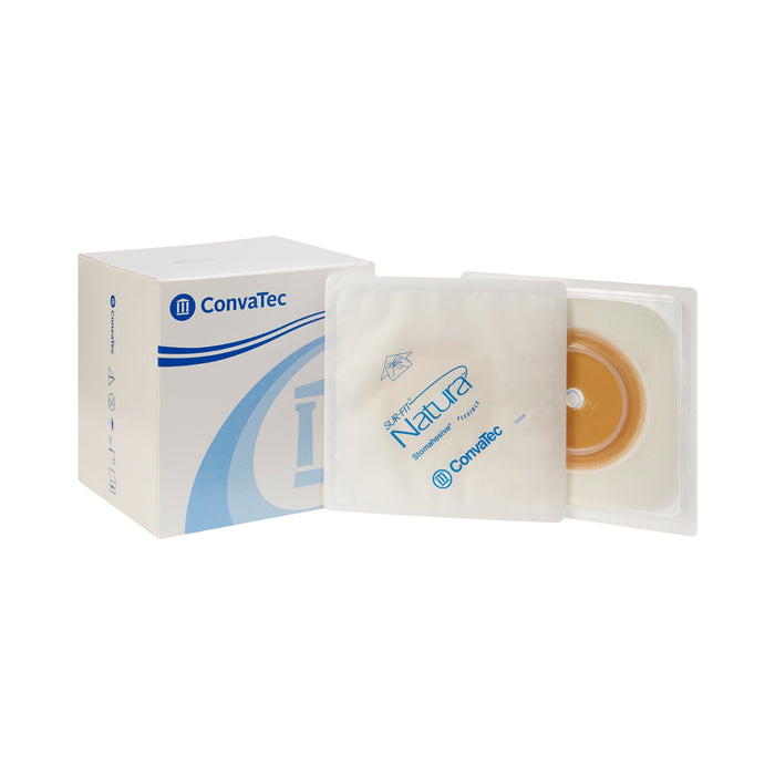 ConvaTec-125260 Ostomy Barrier Sur-Fit Natura Trim to Fit, Standard Wear Stomahesive White Tape 57 mm Flange Sur-Fit Natura System Hydrocolloid 1-3/8 to 1-3/4 Inch Opening 5 X 5 Inch