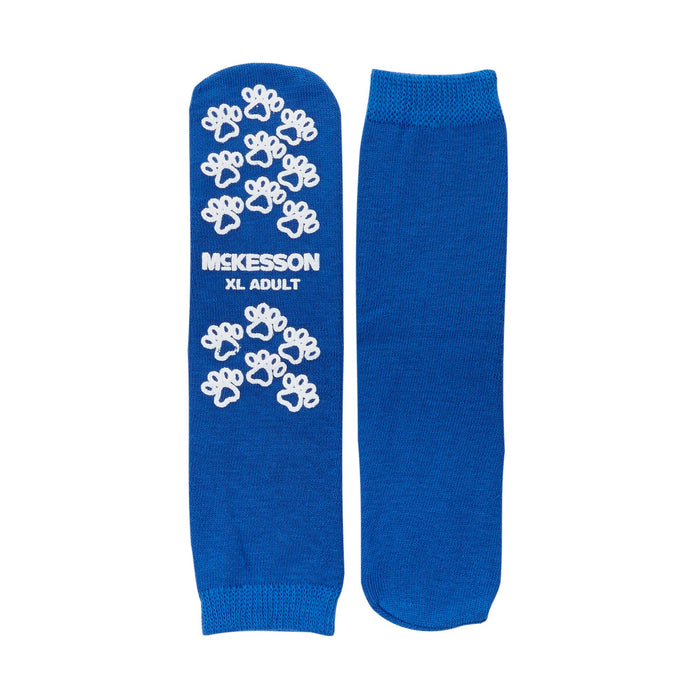 McKesson-40-3816 Slipper Socks Terries X-Large Royal Blue Above the Ankle