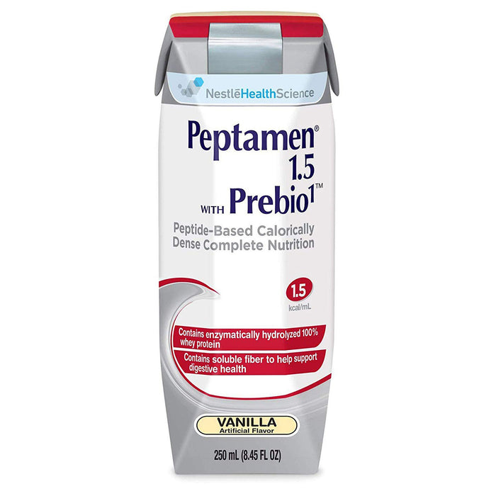 Nestle Healthcare Nutrition-10043900349586 Oral Supplement / Tube Feeding Formula Peptamen 1.5 with Prebio 1 Vanilla Flavor Ready to Use 250 mL Carton