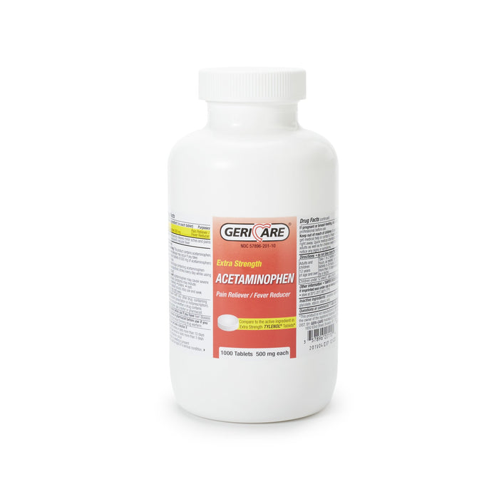 McKesson-60-201-10 Pain Relief Geri-Care 500 mg Strength Acetaminophen Tablet 1,000 per Bottle
