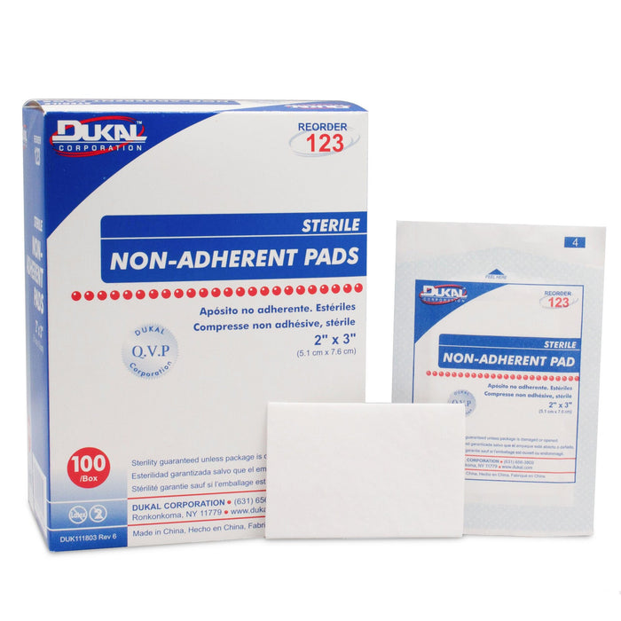 Dukal-123 Non-Adherent Dressing Dukal Rayon / Polyester 2 X 3 Inch Sterile