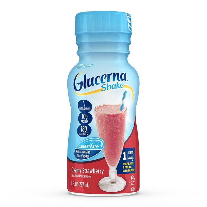 Abbott Nutrition-57807 Oral Supplement Glucerna Shake Creamy Strawberry Flavor Ready to Use 8 oz. Bottle