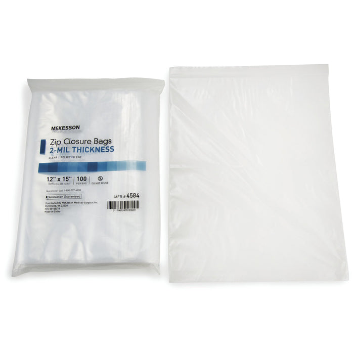 McKesson-4584 Reclosable Bag 12 X 15 Inch Polyethylene Clear Zipper Closure