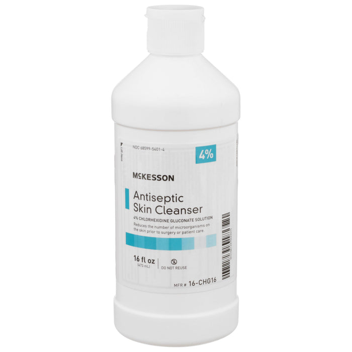 McKesson-16-CHG16 Antiseptic Skin Cleanser 16 oz. Flip-Top Bottle 4% Strength CHG (Chlorhexidine Gluconate) / Isopropyl Alcohol NonSterile