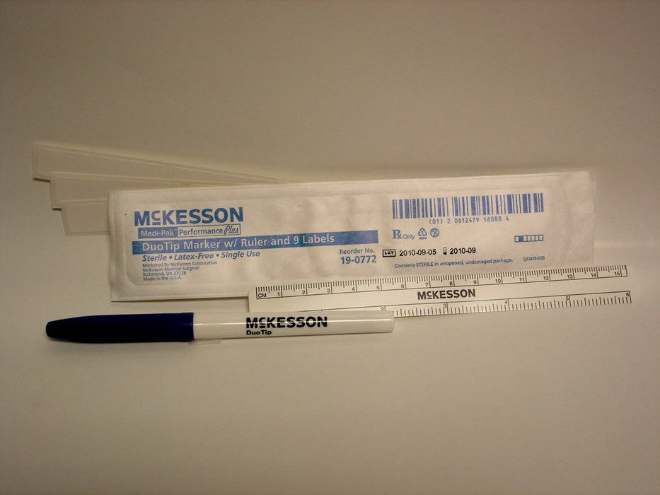 McKesson-19-0772 Surgical Skin Marker with Label Medi-Pak Performance Plus Gentian Violet Fine / Regular Tip Ruler Sterile
