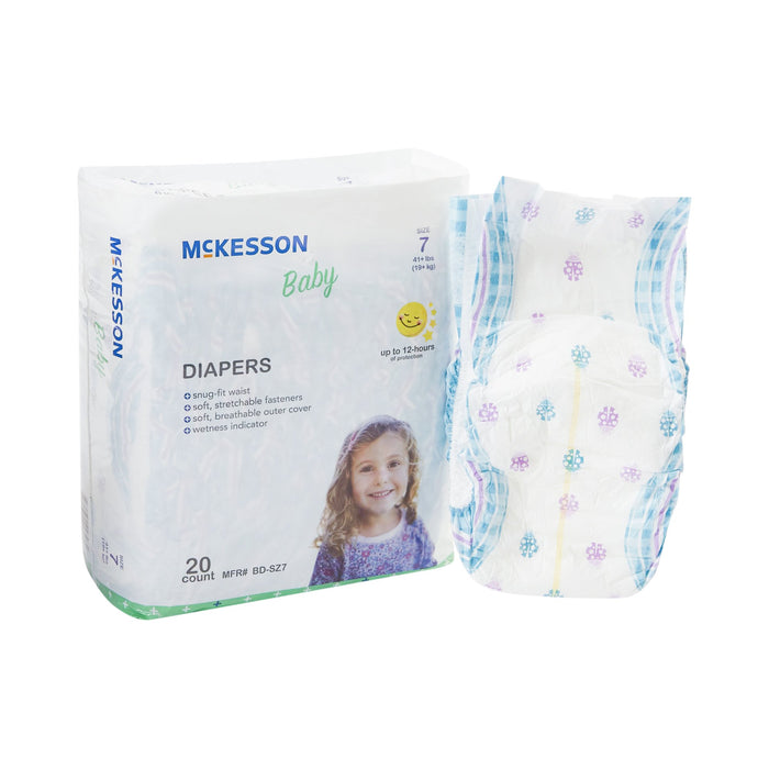 McKesson-BD-SZ7 Unisex Baby Diaper Size 7 Disposable Moderate Absorbency