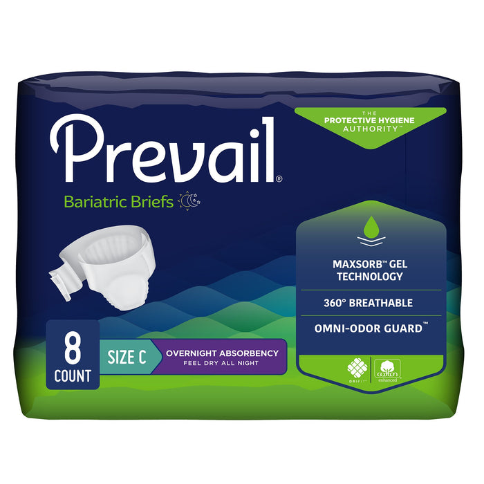 First Quality-PV-110 Unisex Adult Incontinence Brief Prevail Size C Disposable Heavy Absorbency