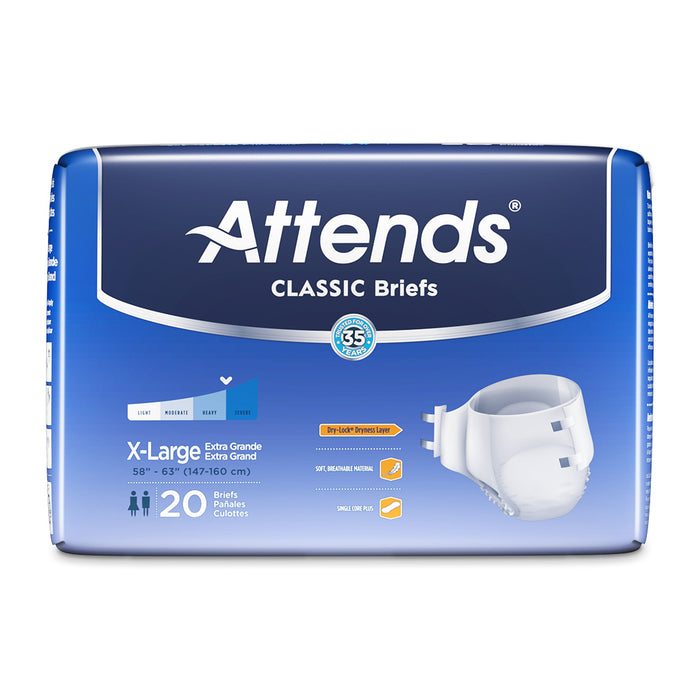 Attends Healthcare Products-BRB40 Unisex Adult Incontinence Brief Attends Classic X-Large Disposable Heavy Absorbency