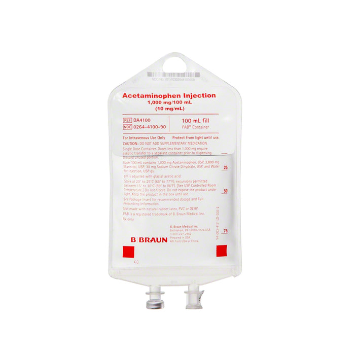 B. Braun-DA4100 Acetaminophen 1000 mg / 100 mL Injection 100 mL