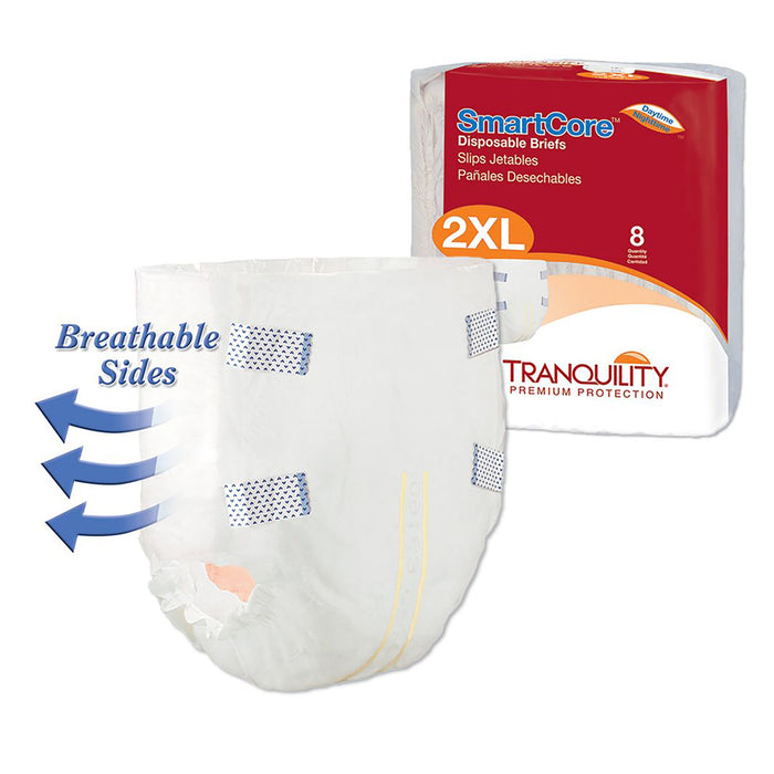 Principle Business Enterprises-2315 Unisex Adult Incontinence Brief Tranquility SmartCore 2X-Large Disposable Heavy Absorbency