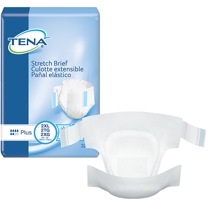 Essity HMS North America Inc-61090 Unisex Adult Incontinence Brief TENA Stretch Plus 2X-Large Disposable Moderate Absorbency