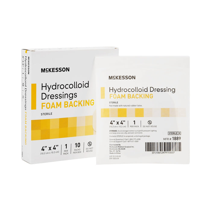 McKesson-1889 Hydrocolloid Dressing 4 X 4 Inch Square Sterile
