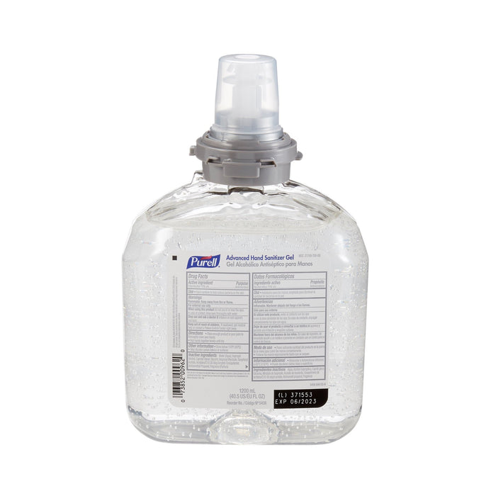 GOJO-5456-04 Hand Sanitizer Purell Advanced 1,200 mL Ethyl Alcohol Gel Dispenser Refill Bottle