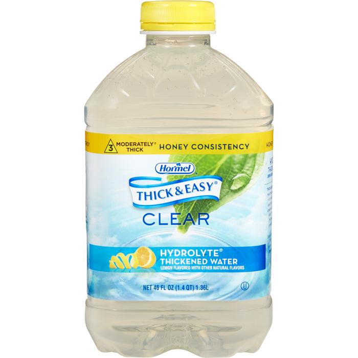 Hormel Food Sales-27076 Thickened Water Thick & Easy Hydrolyte 46 oz. Bottle Lemon Flavor Ready to Use Honey Consistency