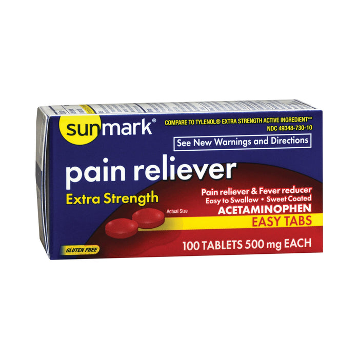 McKesson-70677009302 Pain Relief sunmark 500 mg Acetaminophen Tablet 100 per Bottle