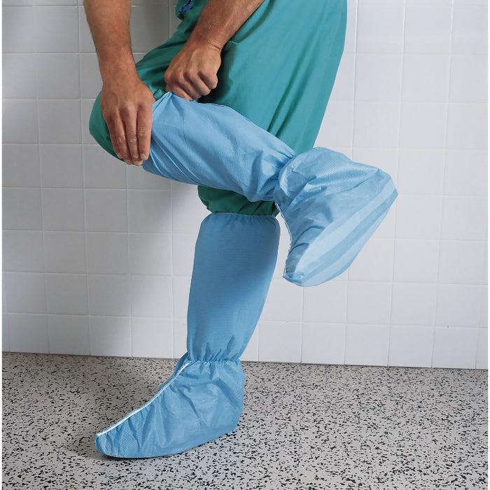 O&M Halyard Inc-69671 Boot Cover Hi Guard X-Large Knee High Nonskid Sole Blue NonSterile