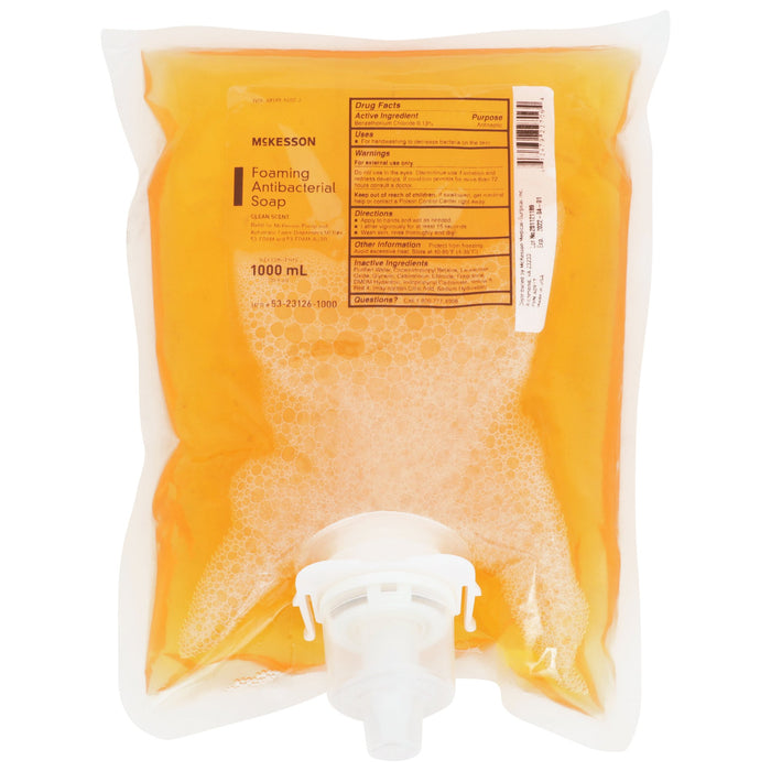 McKesson-53-23126-1000 Antibacterial Soap Foaming 1,000 mL Dispenser Refill Bag Clean Scent