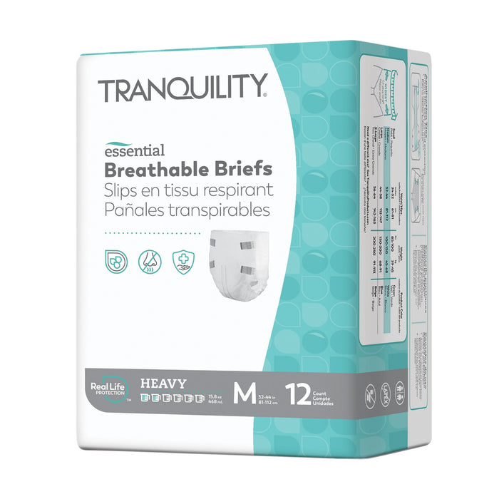 Principle Business Enterprises-2745 Unisex Adult Incontinence Brief Tranquility Essential Medium Disposable Heavy Absorbency